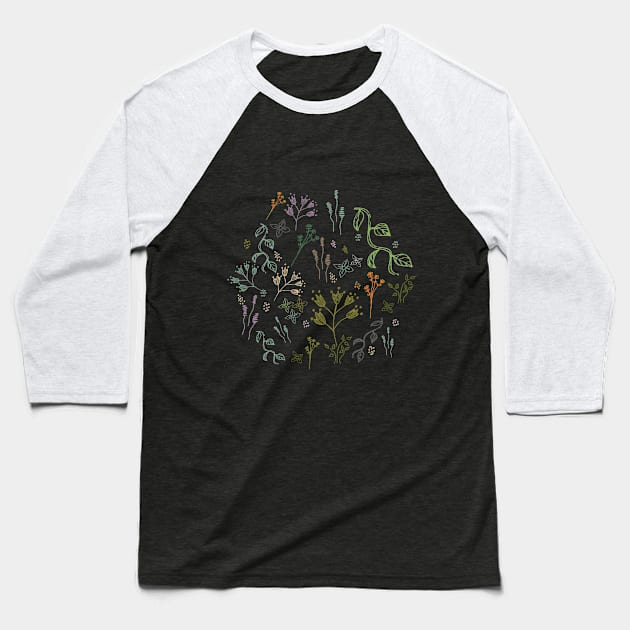 Hand drawn flowers Baseball T-Shirt by justme321